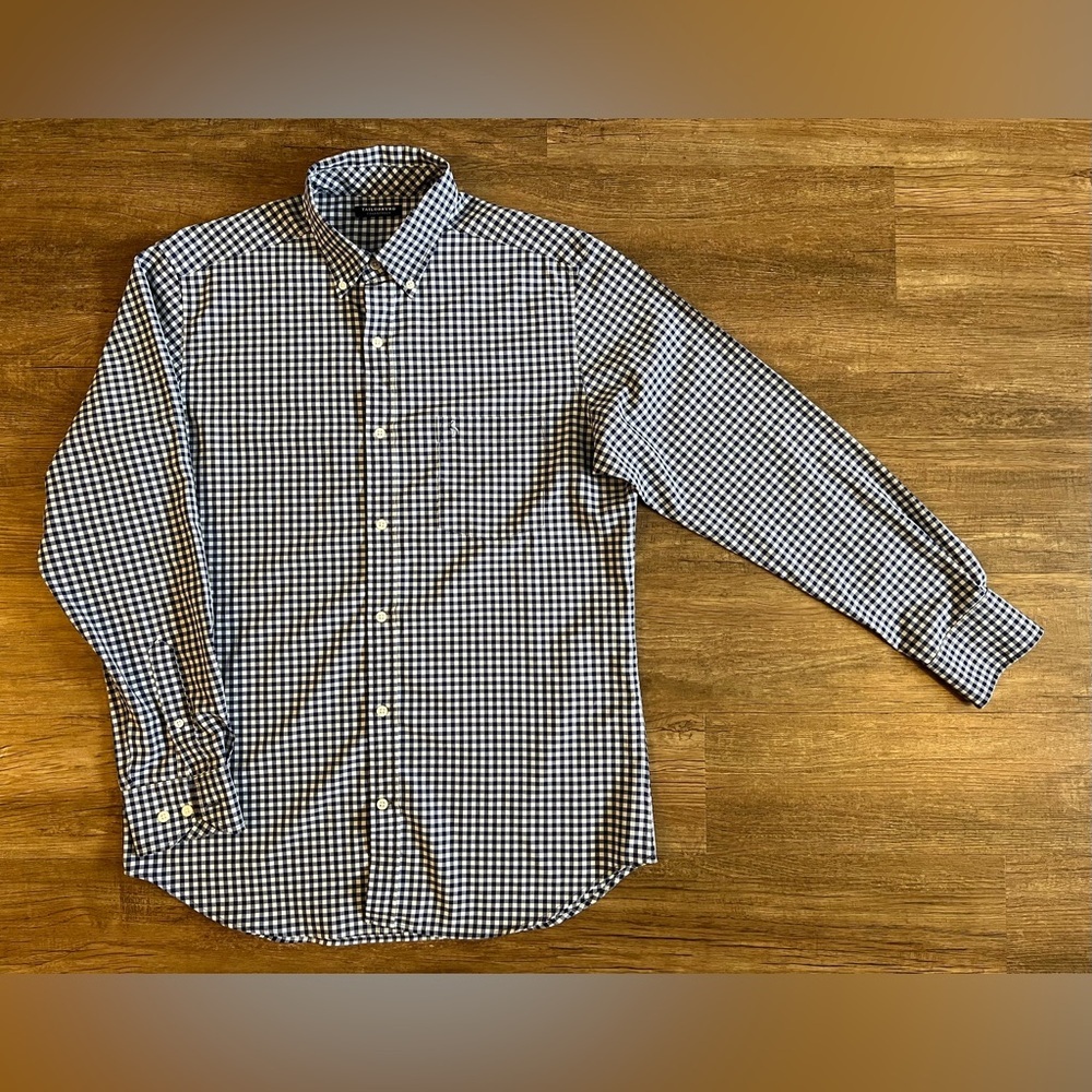 Tailorbyrd Black and White Gingham Button Down Shirt